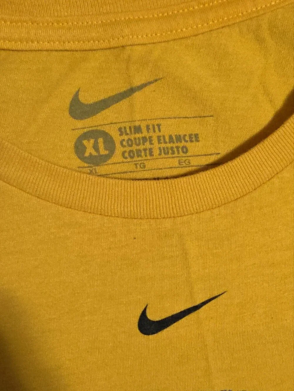Nike Women's Gold Crewneck Short-Sleeve Tee with Black Hawk Logo Iowa